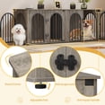 thumbnail image 6 of Hzuaneri Dog Crate Furniture for 2 Dogs, 63" Large Dog Kennel with Divider and Cushion for Medium Large Dogs, Double Dog Crate Furniture TV Stand, Greige Black, 6 of 8