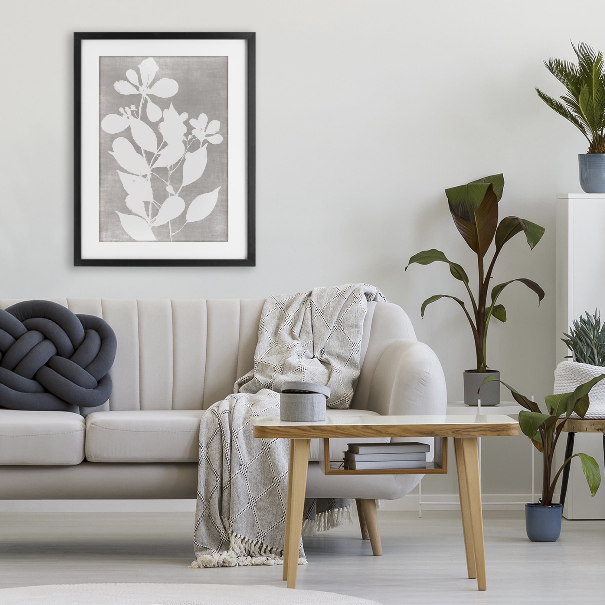 Stupell Industries Minimalist Foliage Impression Black Framed Print Under Glass, design by Stellar Design Studio