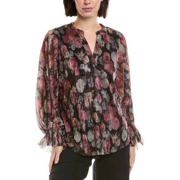 Vince Camuto womens Metallic Blouse, s, Black