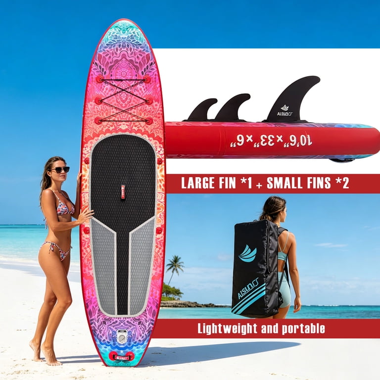 AISUNSS 10.6ft Inflatable Stand Up Paddle Board w/ Accessories
