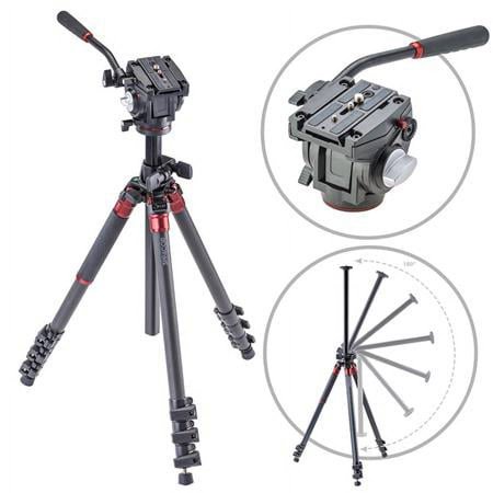 UPC: 0840014141791 | Orbit 4-Section Carbon Fiber Tripod  Bundle with Q3 Fluid Video Head