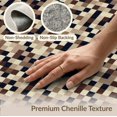 thumbnail image 6 of ODIKA 9'x12' Washable Area Rug Tan Navy Teal Contemporary Grid Layout Symmetrical Balance Decorative for Dining Room, Basement, Large Office, Non-Slip Chair-Friendly, 6 of 7