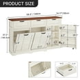 thumbnail image 2 of Dextrus Tilt Out Trash Can Cabinet with Drawers & Doors, Kitchen Cabinet for Double 10-gal Trash Bins Storage, White, 2 of 8