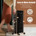 thumbnail image 4 of Costway 1500W Oil Filled Heater Portable Radiator Space Heater w/Adjustable Thermostat Black, 4 of 9
