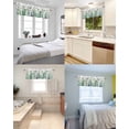 thumbnail image 5 of Green Eucalyptus Leaves Curtain Valance for Windows/Living Room/Kitchen/Bathroom/Café, Short Rod Pocket Tier Curtain Window Treatment Panel Spring Vase Birds Botanical Topper Curtain 60''x18'', 5 of 6