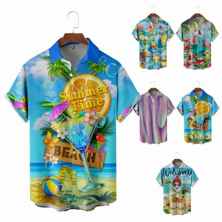 

Big & Tall Men Casual Short Sleeve Tee Shirts 3D Print Basic Costume for Men Boys