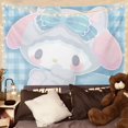 thumbnail image 1 of Tapiz de animales Kawaii para decoración de pared, tapiz con diseño de gato, conejo y oso, decoración para sala de estar, hogar y dormitorio para niños, 1 of 4