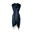 thumbnail image 2 of Midnight Blue Pashmina Shawl Wrap Scarf, 2 of 4