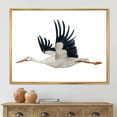 thumbnail image 2 of White Stork Ciconia Flying Bird 32 in x 24 in Framed Painting Canvas Art Print, by Designart, 2 of 5