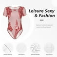 Adobk Red Meat Print Short Sleeve Body Suits Women Round Neck Bodysuits