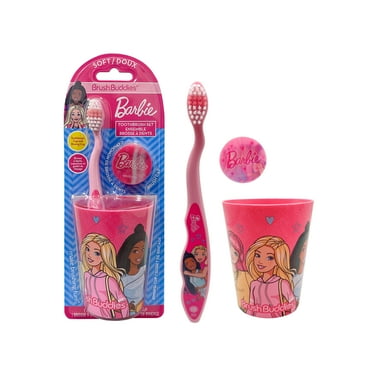Brush Buddies Barbie Soft Bristle Toothbrush and Cup Set for Children