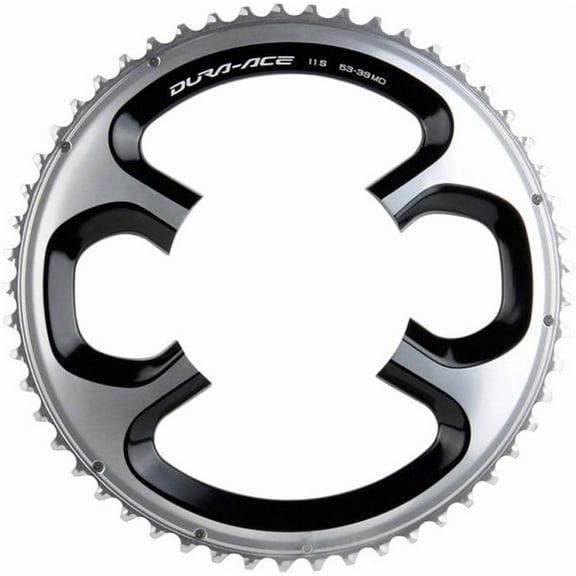 Shimano Dura-Ace 9000 11-Speed Chainring - Silver Tooth Count: 53 Chainring BCD: 110 Shimano Asymmetric