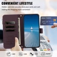 thumbnail image 5 of PU Leather Wallet Case for Motorola Moto G Play 2025 6.8",9-Card Holder, Zipper Bills Slot, Magnetic Shoulder Strap & Wristlet Cover,Dark Purple,For Moto G Play 2025, 5 of 9