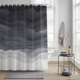 thumbnail image 4 of Gray Gradient Shower Curtains for Bathroom, Abstract Ocean Wave Washable Fabric Shower Curtain with Hooks Waterproof Bathroom Decor Sets, 66 x 72 Inches, 4 of 9