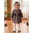 thumbnail image 6 of RUINIXCW Kids Girls Plaid Dress, Long Sleeve Doll Collar Fall Dress for Casual Daily, 6 of 8