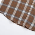 thumbnail image 6 of Tmtolofot Long Sleeve Shirts for Men Plaid Stand Collar Button Down Blouses Vintage Regular Fit T-Shirt Business Casual Outfits Basic Overshirt Jacket Going Out Tops 2026 Spring Fall Outfit|Brown|3XL, 6 of 9