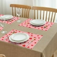 thumbnail image 3 of Placemats Flax Linen Placemats Set of 4, Flax Machine Washable Durable Linen Table Mats, Heat Resistant Wrinkle Free Place Mats for Dining Table, Strawberry Flowers Design for Home Style, 3 of 6