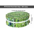 thumbnail image 6 of Soimoi 40Pcs Geometric & Texture Print Precut Fabrics Strips Roll Up 1.5x42inches Cotton Jelly Rolls For Quilting - Green, 6 of 9