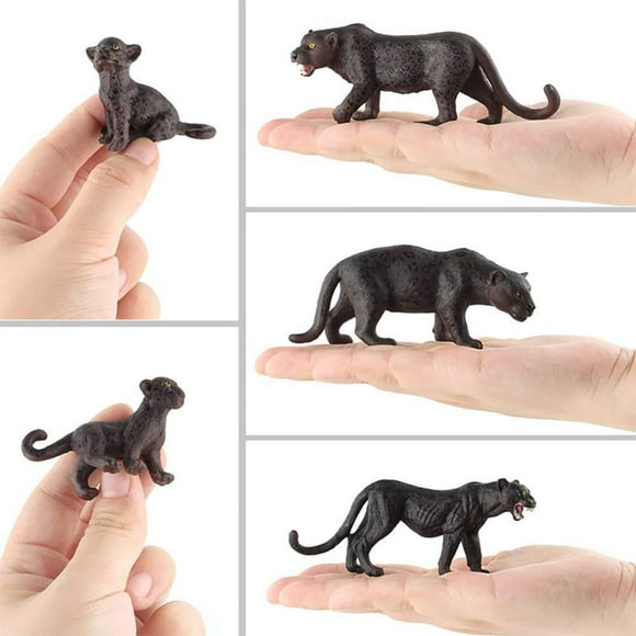 Black Panther Cuddly Toy 5 Pcs Black Panther Cuddly Toy Figure Model Forest Animals Figures Toy Leopard Wild Life Simulation Animal Models