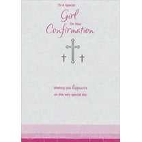 Designer Greetings Three Silver Foil Crosses on Shimmering Paper Confirmation Card for Girl