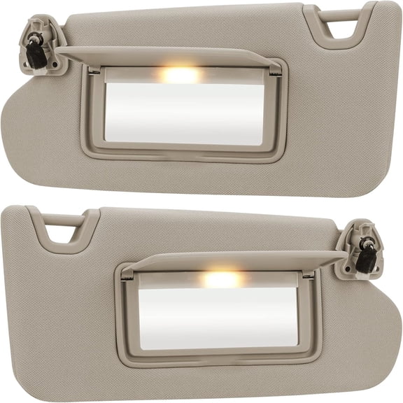 Beige Driver Left   Passenger Right Side Sun Visor Replacement Compatible with Nissan Altima 2013 2014 2015 2016 2017 2018 Without Sunroof Replace 96400-3TA2A & 96401-3TA2A