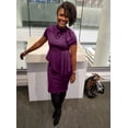 thumbnail image 5 of HAHDAXIA Femmes Mode Peplum Bodycon Manches Courtes Arc Club Volants Crayon Partie Robe, 5 of 5