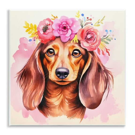 Stupell Industries Boho Wiener Dog Dachshund Animals Painting Unframed Art Print Wall Art, 12 x 12