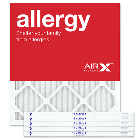 AIRx Filters Allergy 18x20x1 Air Filter MERV 11 AC Furnace Pleated Air Filter Replacement Box of 6, Made in the (Best Furnace For Allergies)