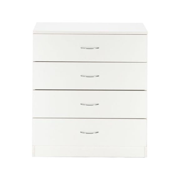 FCH 4-Drawer Dresser Modern Simple Bedroom Storage Chest White - 15mm Particle Board - Living Room, Family Room Furniture