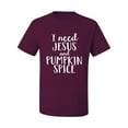 thumbnail image 2 of Wild Bobby I Need Jesus & Pumpkin Spice Inspirational/Christian Men Graphic Tee, Maroon, Medium, 2 of 6