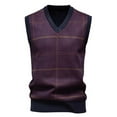 thumbnail image 2 of Dxzfnsa Mens V-Neck Knitted Sweater Sleeveless Pullover Knitwear Vest Solid Plain Loose Fit All Match Sweater Tops Vest for Men L-2XL, 2 of 9