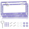 thumbnail image 1 of CHUANK 2PCS Bling Car License Plate Frame  Sparkly Rhinestone Stainless Steel License Plate Cover/Holder  Universal for Most Cars  SUVs  Vehicles with Screw Set  Auto Accessories for Wome, 1 of 14