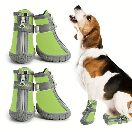ENIYUU 4pcs Dog Shoes For Small Dogs Dog Boots & Paw Protector For Winter Snow Day Summer Hot Pavement Waterproof In Rain Weather Outdoor Hiking Indoor Pet Shoes