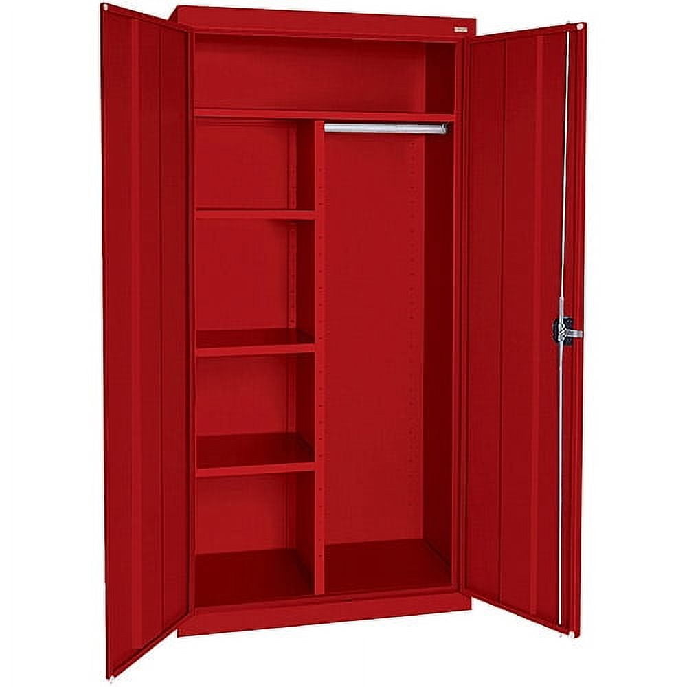 Elite Series Combination Cabinet with Adjustable Shelves, 46"W x 24"D x 72"H, Red
