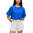 thumbnail image 1 of Remera CRZ YOGA Crop Top de Algodón Pima Manga Corta Azul M, 1 of 5