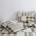 thumbnail image 4 of Smuge 3 Piece Quilt Set Queen/Full Size Bedspread Coverlet Plaid Patchwork Bedding Reversible Quilt Microfibers Coverlet Lightweight Bedding Grey Beige, 4 of 5