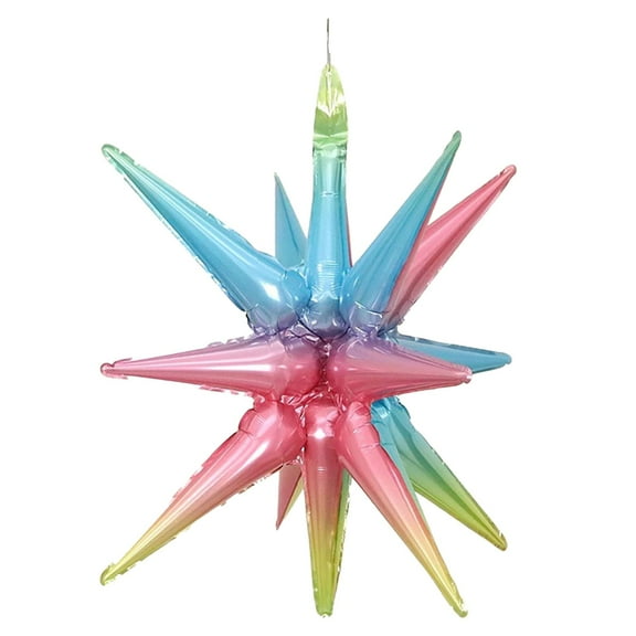 HEXBOOYOO Multicolor Star Foil Balloons One-Piece Pointed Star Balloon 4D Starburst Cone Mylar Balloon Christmas Birthday Wedding Wedding Anniversary Party Supplies(Multicolor) - 2025 New Arrival🔥