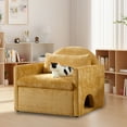 thumbnail image 3 of MDQMD Modern Chenille Accent Chair with Built-in Cat Bed - Yellow Pet-Friendly Lounge Sofa, Washable Covers & Space-Saving Design for Living Room/Bedroom, 3 of 9