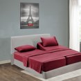thumbnail image 1 of Split King Size Sheet Set, Hotel Luxury Bed Sheets, Extra Soft, Deep Pockets, Bamboo Derived Rayon, Breathable and Cooling Sheets, Wrinkle Free-Burgundy, 1 of 5