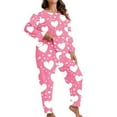 thumbnail image 4 of cfhntfmh Women's Plus Size Pajama Sets Long Sleeve Top Long Pants Sleepwear Valentine's Day Pjs Sets Matching Sets, 4 of 6