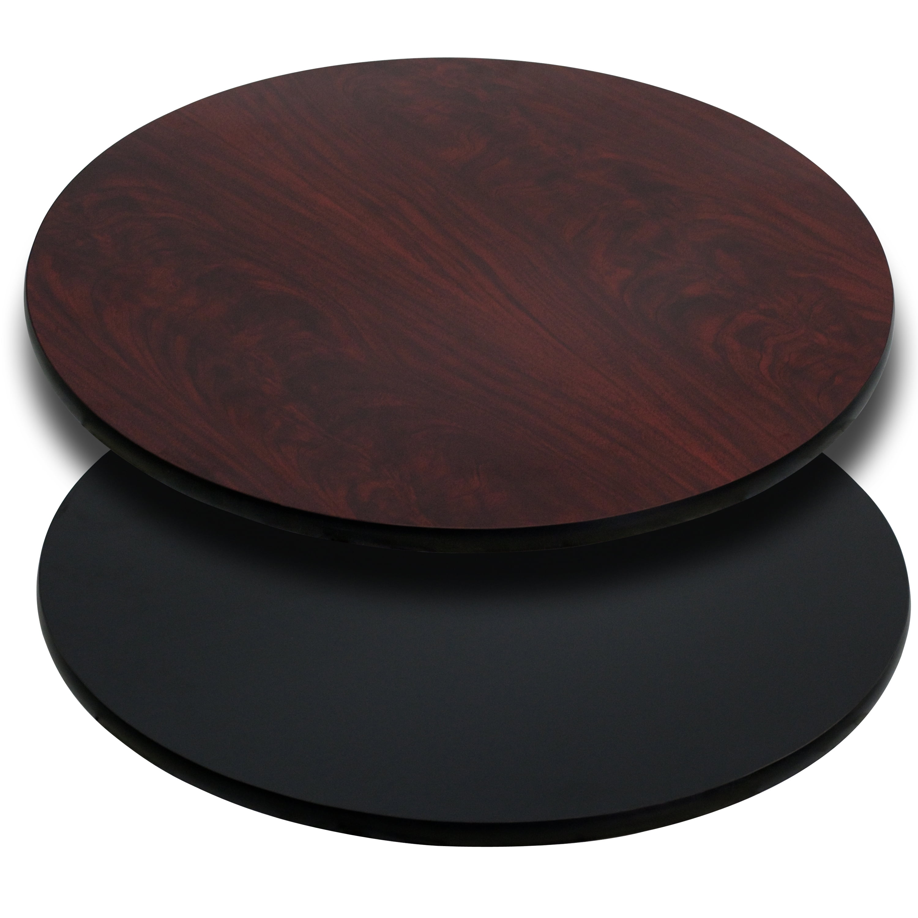 30'' SQUARE MAHOGANY LAMINATE TABLE TOP WITH 18'' ROUND TABLE HEIGHT BASE 