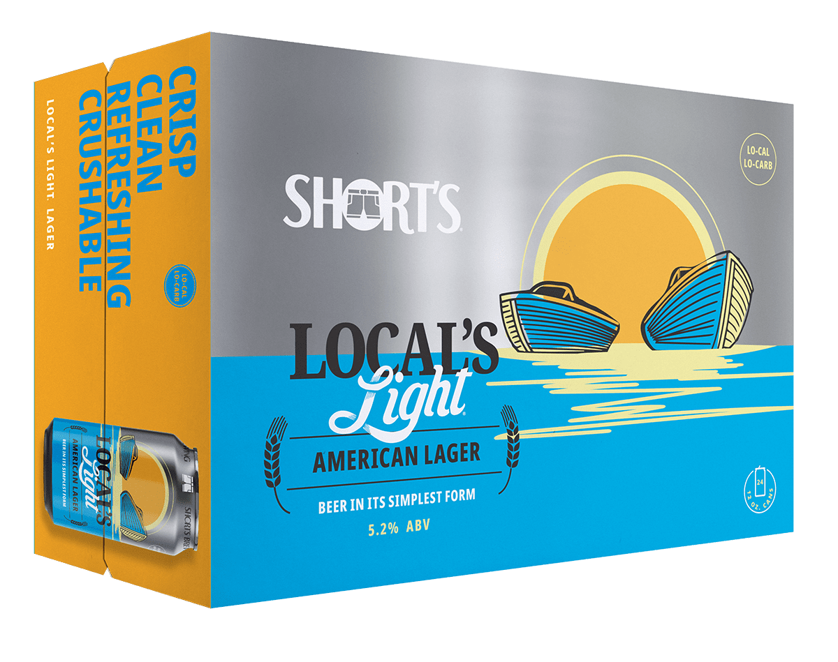 Shorts Local's Light Lager, 24 Pack, 12 Fl Oz Cans