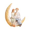 thumbnail image 3 of Fzaqwen Family Figurines Sculpture Craft Hand Painted Home Decor Tabletop Decoration for Parents and Son, 3 of 9