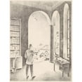 thumbnail image 2 of Franz Sedlacek 19x24 Black Ornate Framed Double Matted Museum Art Print Titled: The Writer, 2 of 5
