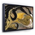 thumbnail image 1 of Designart Gold And Black Marbled Rippled Texture I FLOAT FRAME WALL ART, 1 of 4