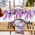 thumbnail image 3 of Table Runner Wisteria Floral Table Decoration for Kitchen Dinning Light Pink Leaf Table Decoration for Indoor Outdoor Party Wedding Decor 13x72inch, 3 of 7