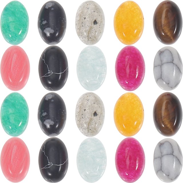 BRIGHTFUFU 20pcs Cabuchones naturales Cabuchones de piedra Joyas haciendo encantos encantadores hechos a mano
