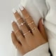 thumbnail image 5 of Anillo de las mujeres anillo de onda conjunto de 9 piezas de apertura de anillo de acero inoxidable anillo de desgaste apilados, 5 of 7