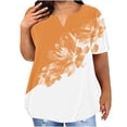 thumbnail image 1 of Fiudx Camisas de Mujer Blusas de Talla Grande para Mujer, Blusa con Cuello En V, Blusa Informal Holgada de Manga Corta de Verano, 1 of 5