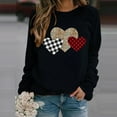 thumbnail image 2 of yoeyez Valentines Day Sweatshirt for Women Love Heart Graphic Tees Long Sleeve Raglans Baseball T Shirt Tops Cute Valentines Day Gifts Women Black S, 2 of 3